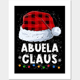 Abuela Claus Red Plaid Christmas Santa Family Matching Pajama Posters and Art